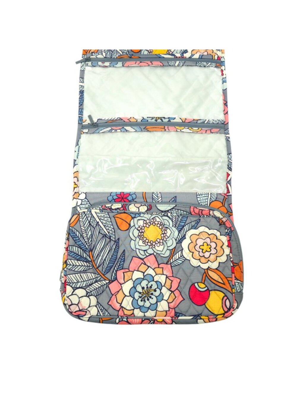 Vera Bradley Hanging Organizer Cosmetic Makeup Travel Bag Tropical Evening Gray - Picture 15 of 15